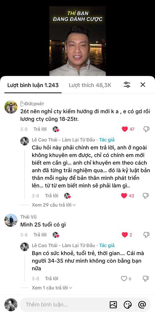 Binh luan TikTok cua hoc vien